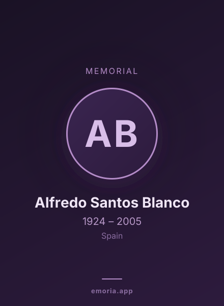 Memorial portrait of Alfredo Santos Blanco