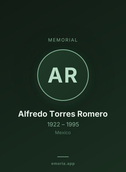 Memorial portrait of Alfredo Torres Romero