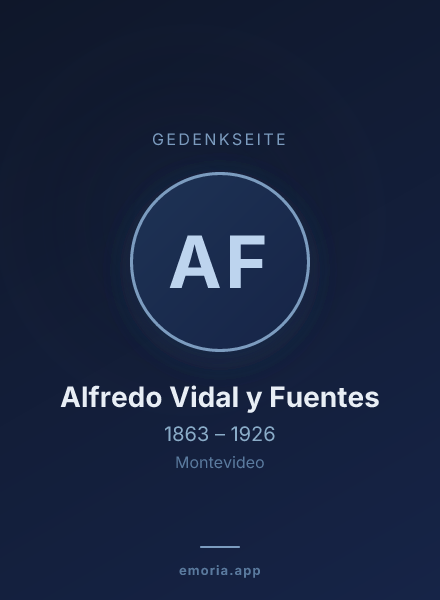 Gedenkportrait von Alfredo Vidal y Fuentes