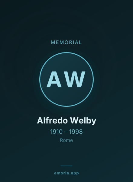 Memorial portrait of Alfredo Welby
