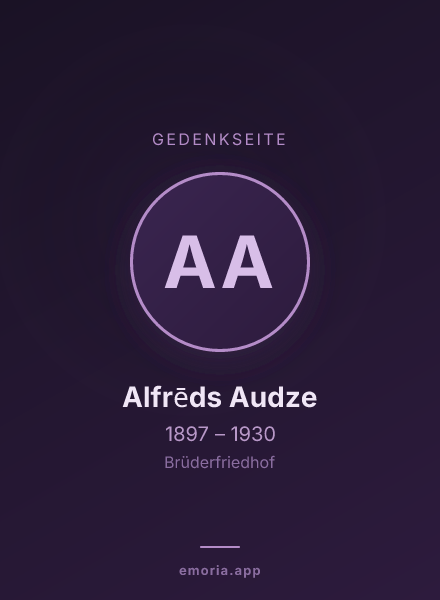 Gedenkportrait von Alfrēds Audze