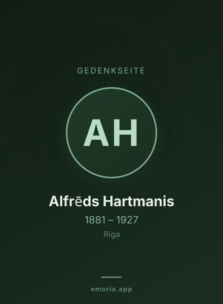 Gedenkportrait von Alfrēds Hartmanis