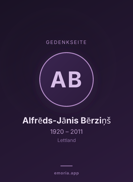 Gedenkportrait von Alfrēds-Jānis Bērziņš