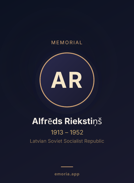Memorial portrait of Alfrēds Riekstiņš