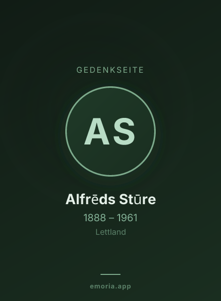 Gedenkportrait von Alfrēds Stūre