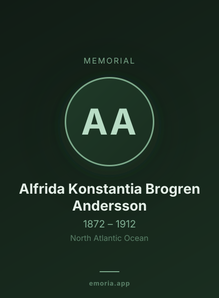 Memorial portrait of Alfrida Konstantia Brogren Andersson