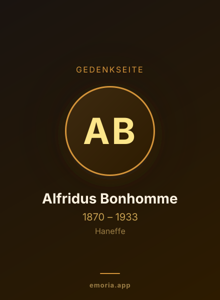 Gedenkportrait von Alfridus Bonhomme
