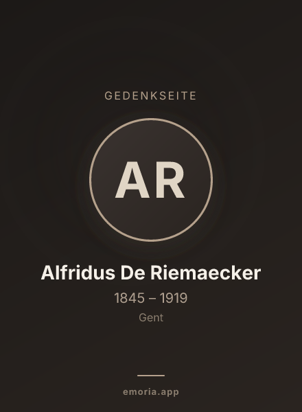 Gedenkportrait von Alfridus De Riemaecker