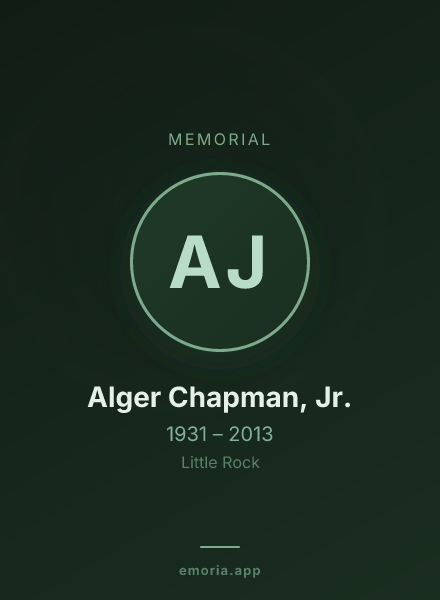 Memorial portrait of Alger Chapman, Jr.
