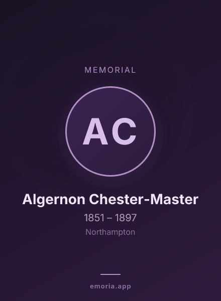 Memorial portrait of Algernon Chester-Master