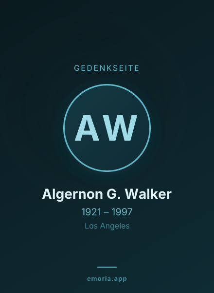 Gedenkportrait von Algernon G. Walker
