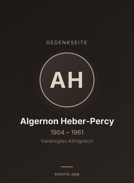 Gedenkportrait von Algernon Heber-Percy