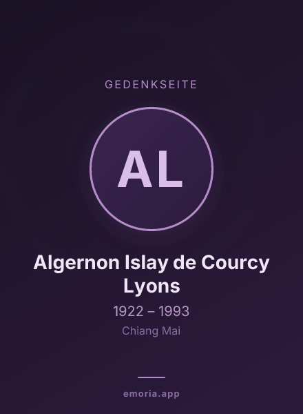 Gedenkportrait von Algernon Islay de Courcy Lyons