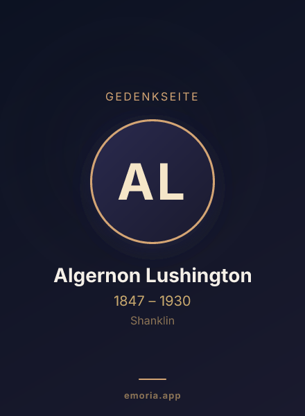 Gedenkportrait von Algernon Lushington