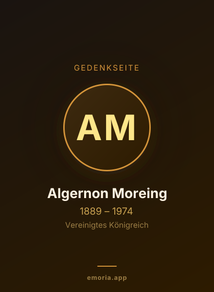 Gedenkportrait von Algernon Moreing