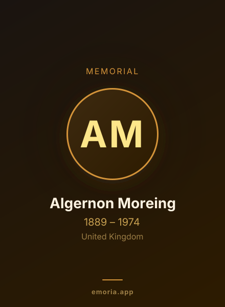 Memorial portrait of Algernon Moreing