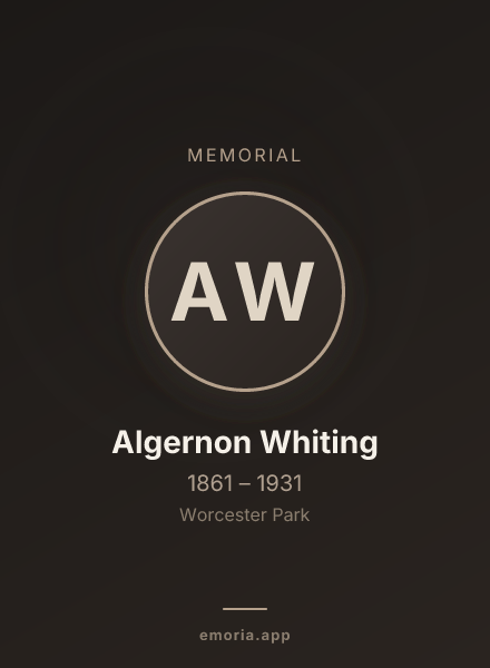 Memorial portrait of Algernon Whiting