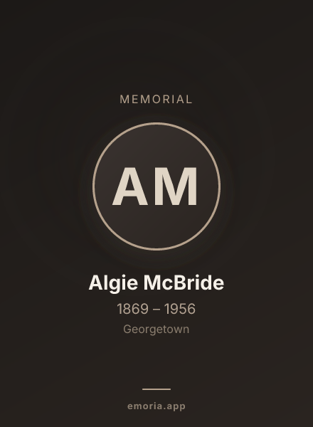 Memorial portrait of Algie McBride