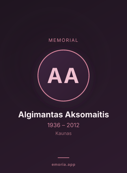 Memorial portrait of Algimantas Aksomaitis