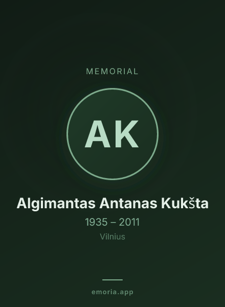 Memorial portrait of Algimantas Antanas Kukšta