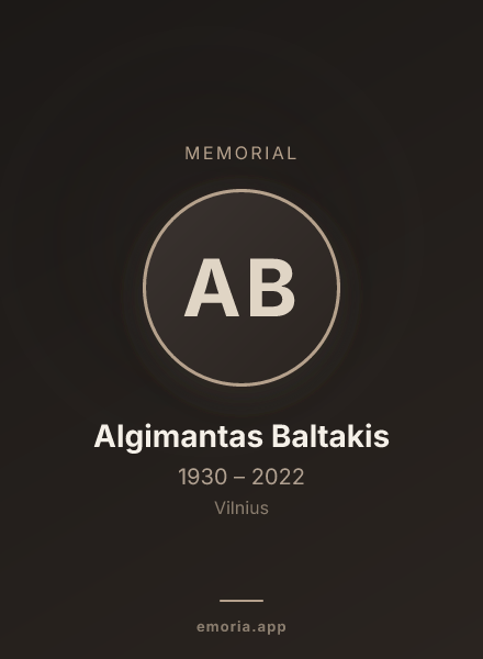 Memorial portrait of Algimantas Baltakis