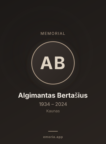 Memorial portrait of Algimantas Bertašius