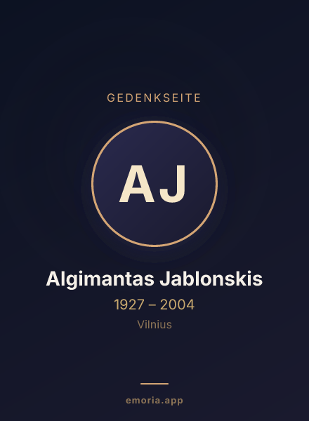 Gedenkportrait von Algimantas Jablonskis