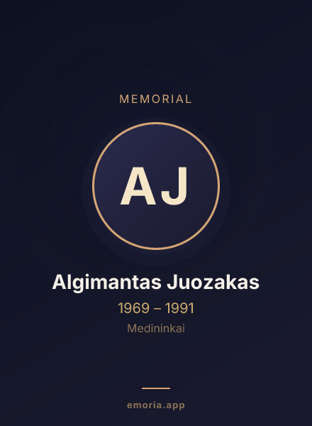Memorial portrait of Algimantas Juozakas