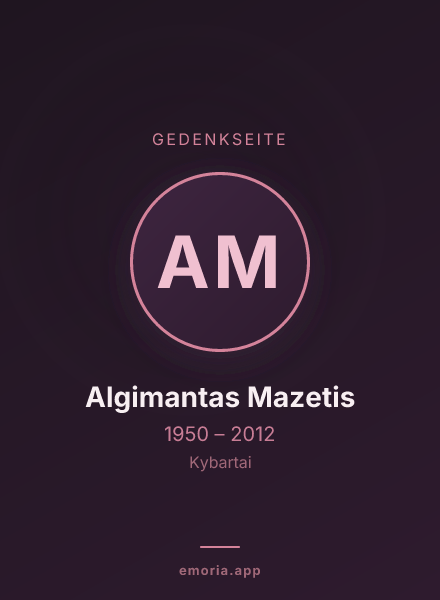 Gedenkportrait von Algimantas Mazetis
