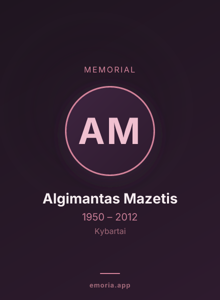 Memorial portrait of Algimantas Mazetis