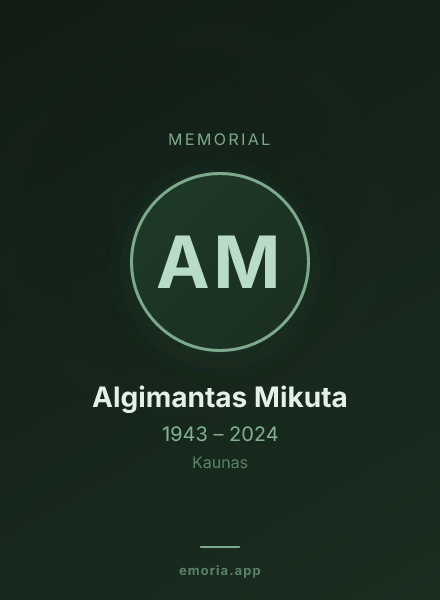 Memorial portrait of Algimantas Mikuta