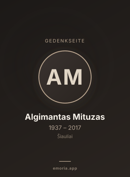 Gedenkportrait von Algimantas Mituzas