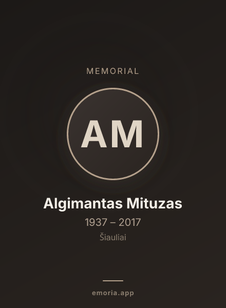 Memorial portrait of Algimantas Mituzas