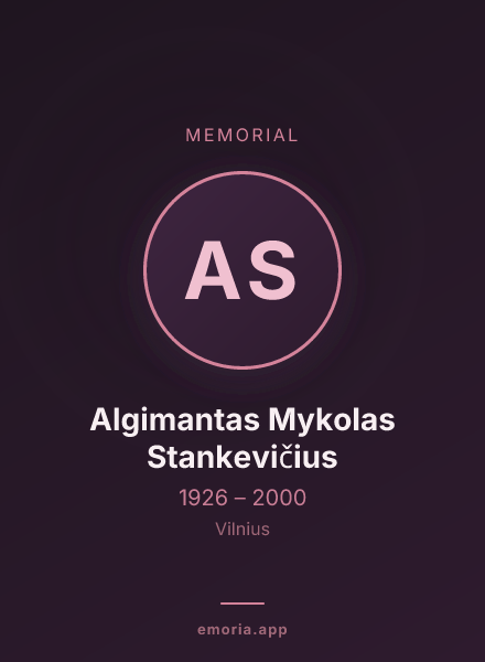 Memorial portrait of Algimantas Mykolas Stankevičius