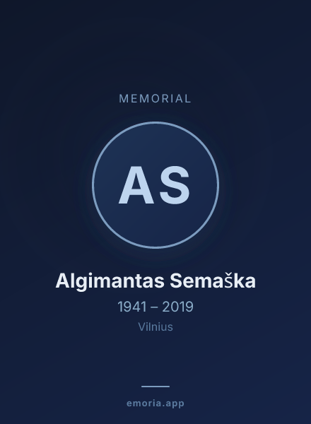 Memorial portrait of Algimantas Semaška