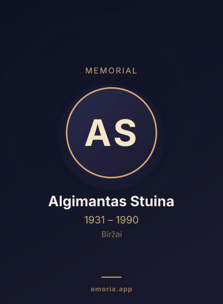 Memorial portrait of Algimantas Stuina