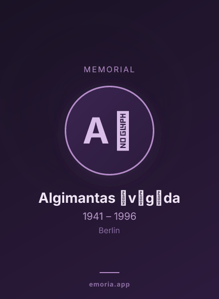 Memorial portrait of Algimantas Švėgžda