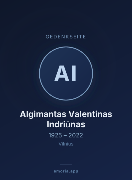 Gedenkportrait von Algimantas Valentinas Indriūnas