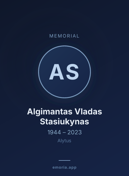 Memorial portrait of Algimantas Vladas Stasiukynas