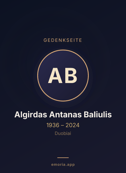 Gedenkportrait von Algirdas Antanas Baliulis