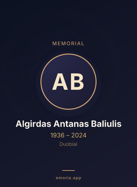 Memorial portrait of Algirdas Antanas Baliulis