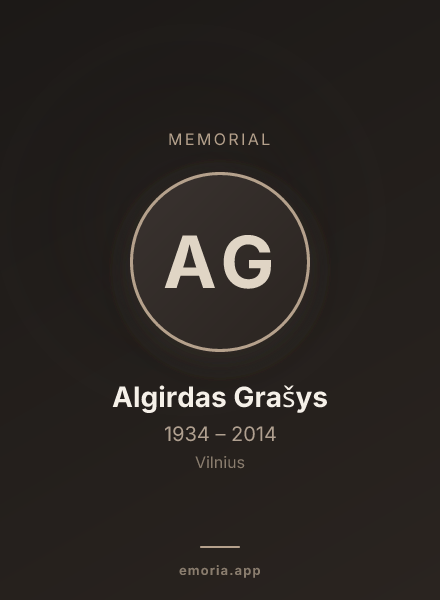 Memorial portrait of Algirdas Grašys