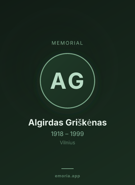 Memorial portrait of Algirdas Griškėnas