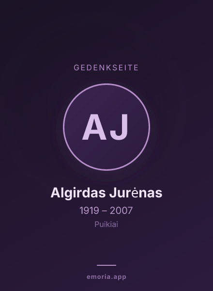 Gedenkportrait von Algirdas Jurėnas