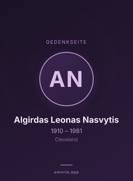 Gedenkportrait von Algirdas Leonas Nasvytis