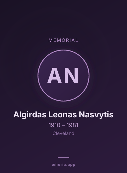 Memorial portrait of Algirdas Leonas Nasvytis