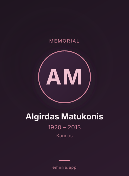 Memorial portrait of Algirdas Matukonis