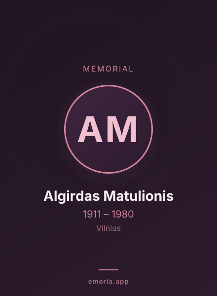 Memorial portrait of Algirdas Matulionis