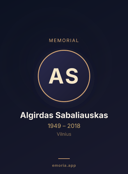 Memorial portrait of Algirdas Sabaliauskas
