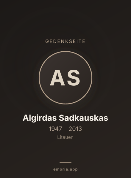 Gedenkportrait von Algirdas Sadkauskas